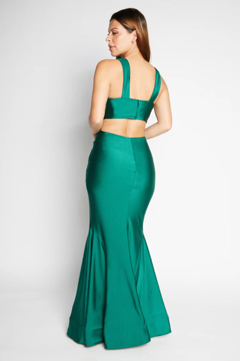 Form-Fitting V-Neck Sleeveless Floor Length Mermaid Bridesmaid Dresses