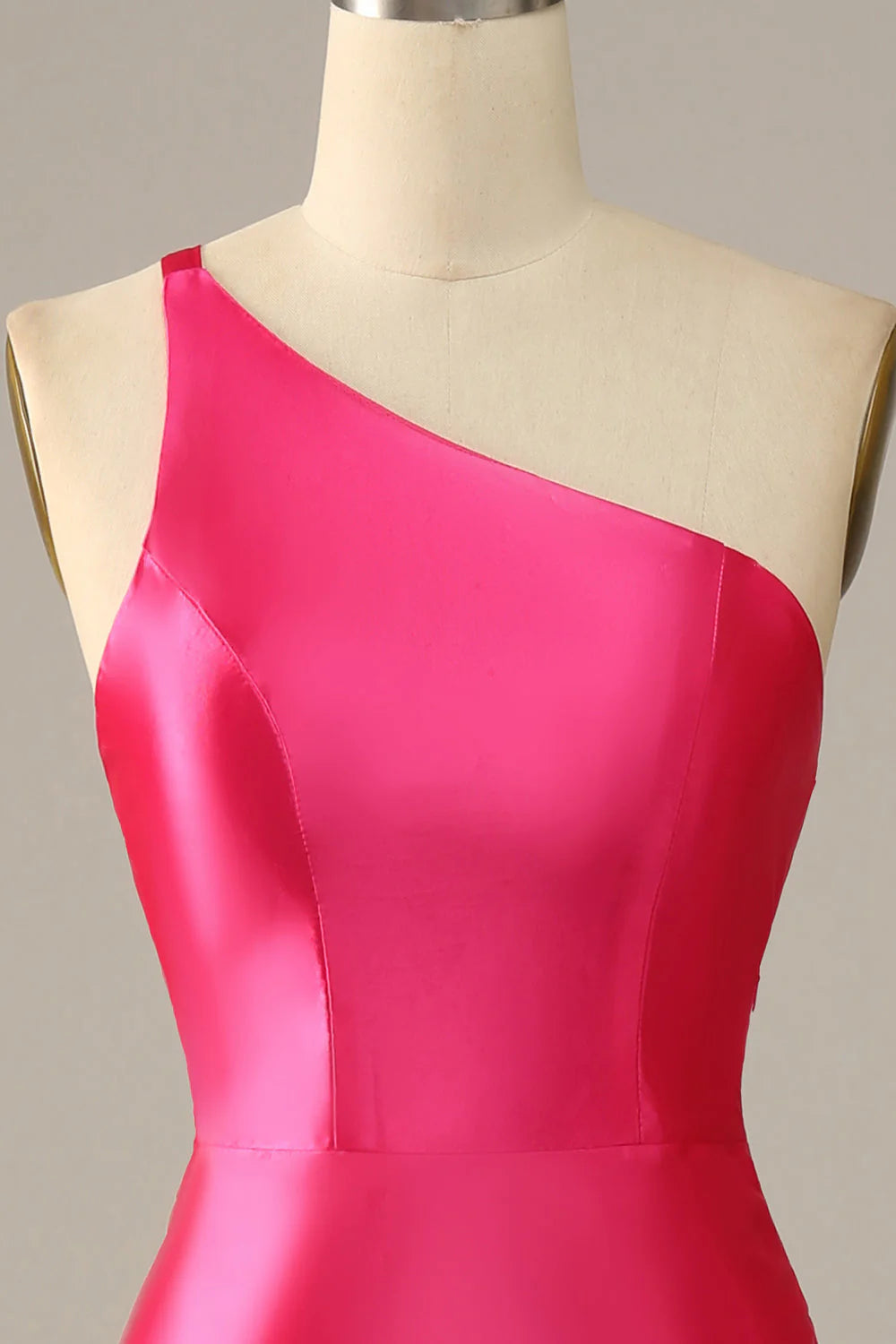 Fuchsia One Shoulder Mermaid Full Of Charm Prom Dress