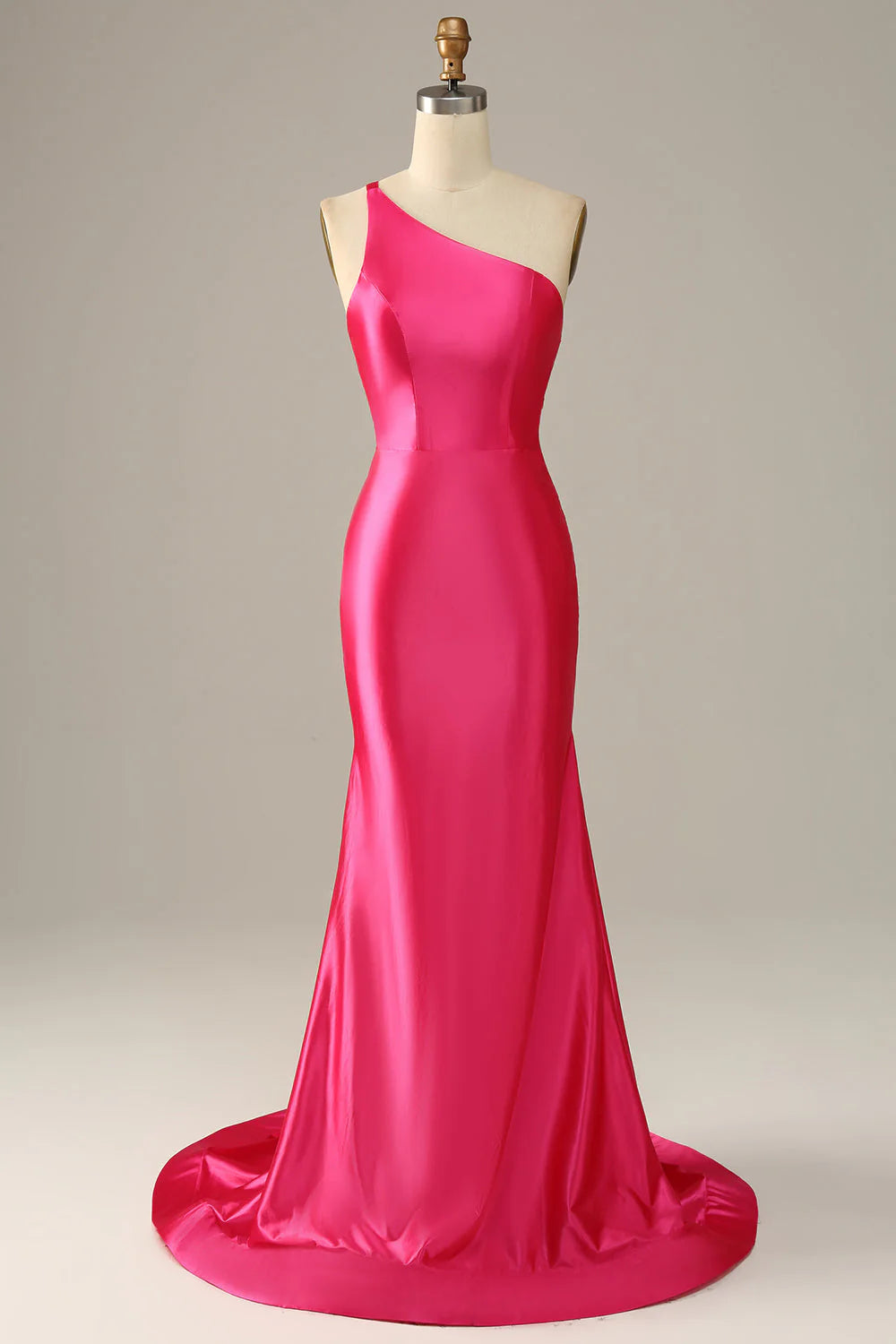 Fuchsia One Shoulder Mermaid Full Of Charm Prom Dress