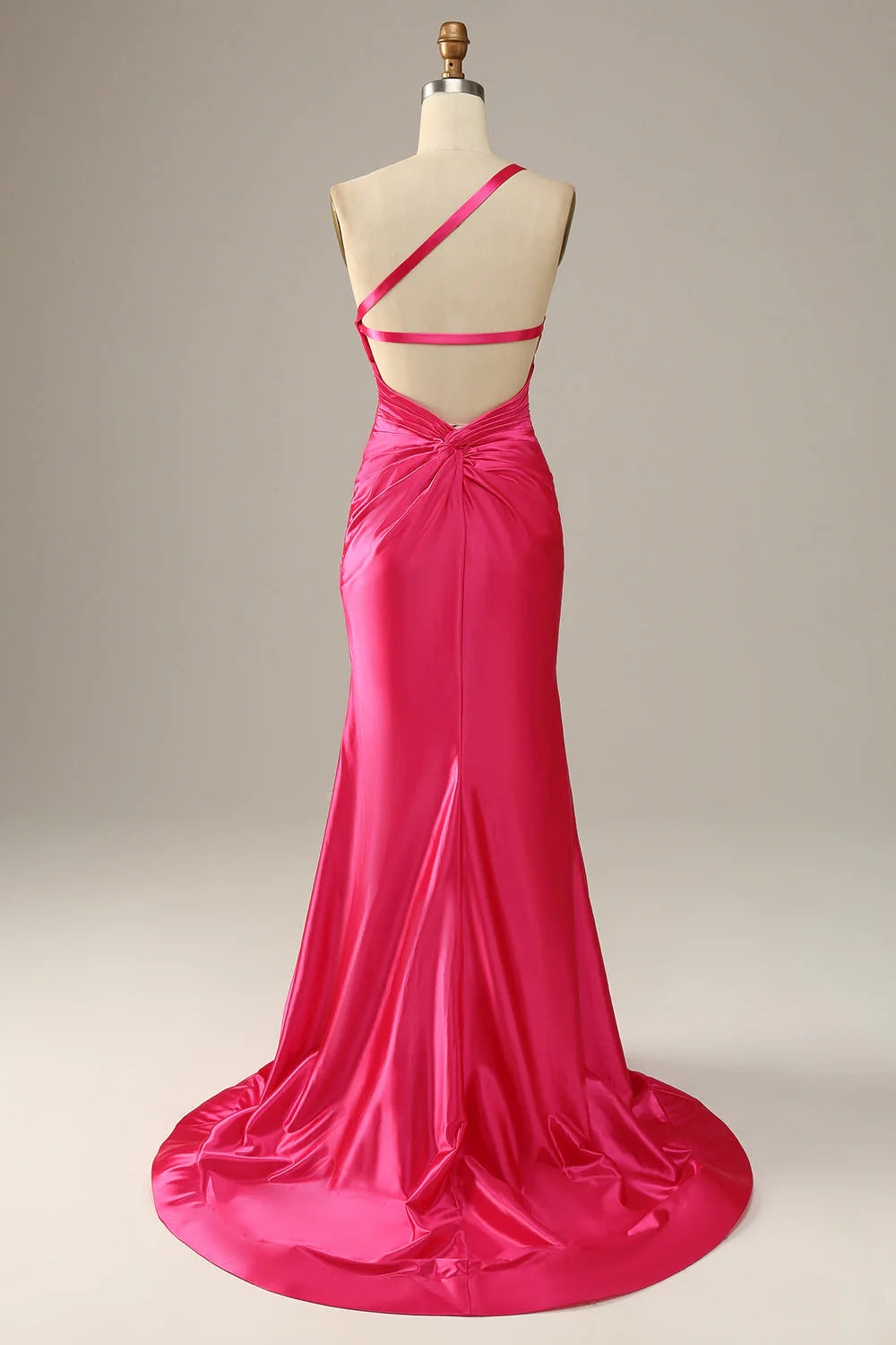 Fuchsia One Shoulder Mermaid Full Of Charm Prom Dress
