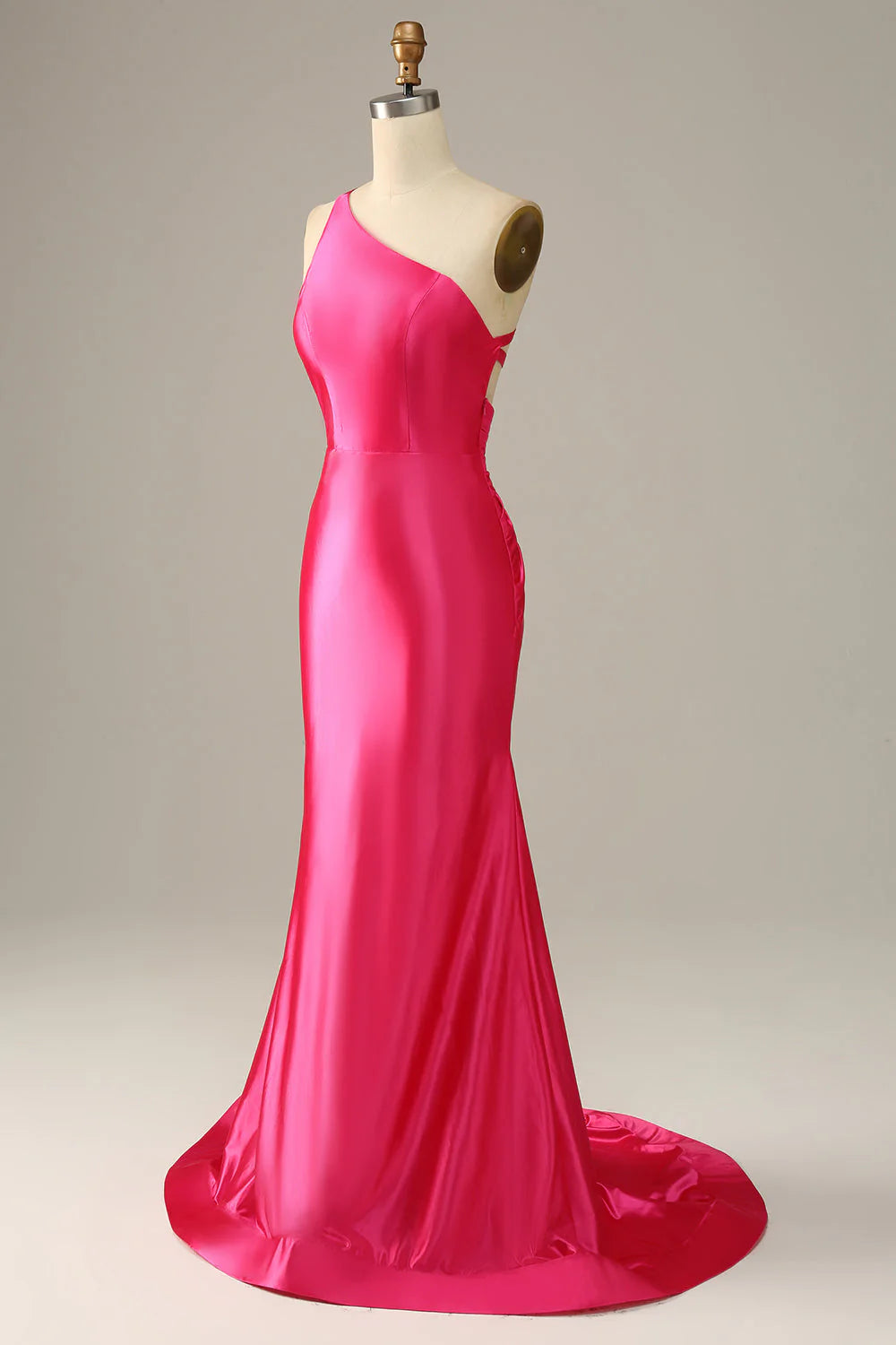 Fuchsia One Shoulder Mermaid Full Of Charm Prom Dress