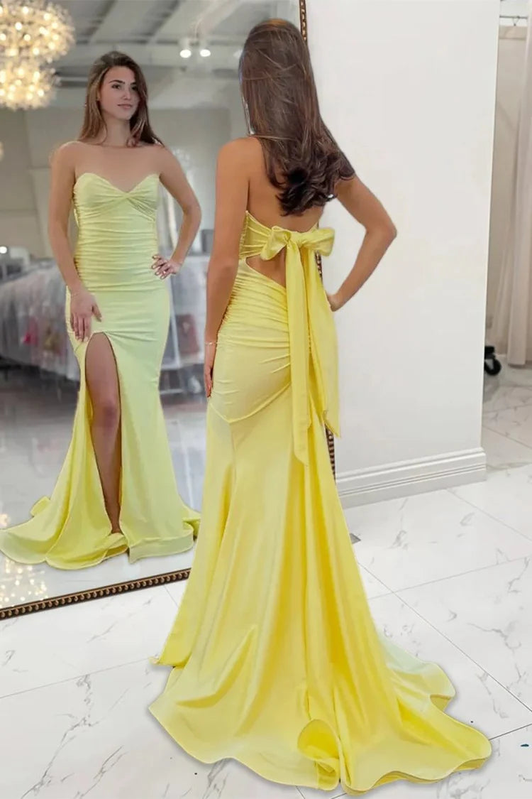 Glamorous Fitted Mermaid Sweetheart Neck Sleeveless Open Back Floor-Length Prom Gown