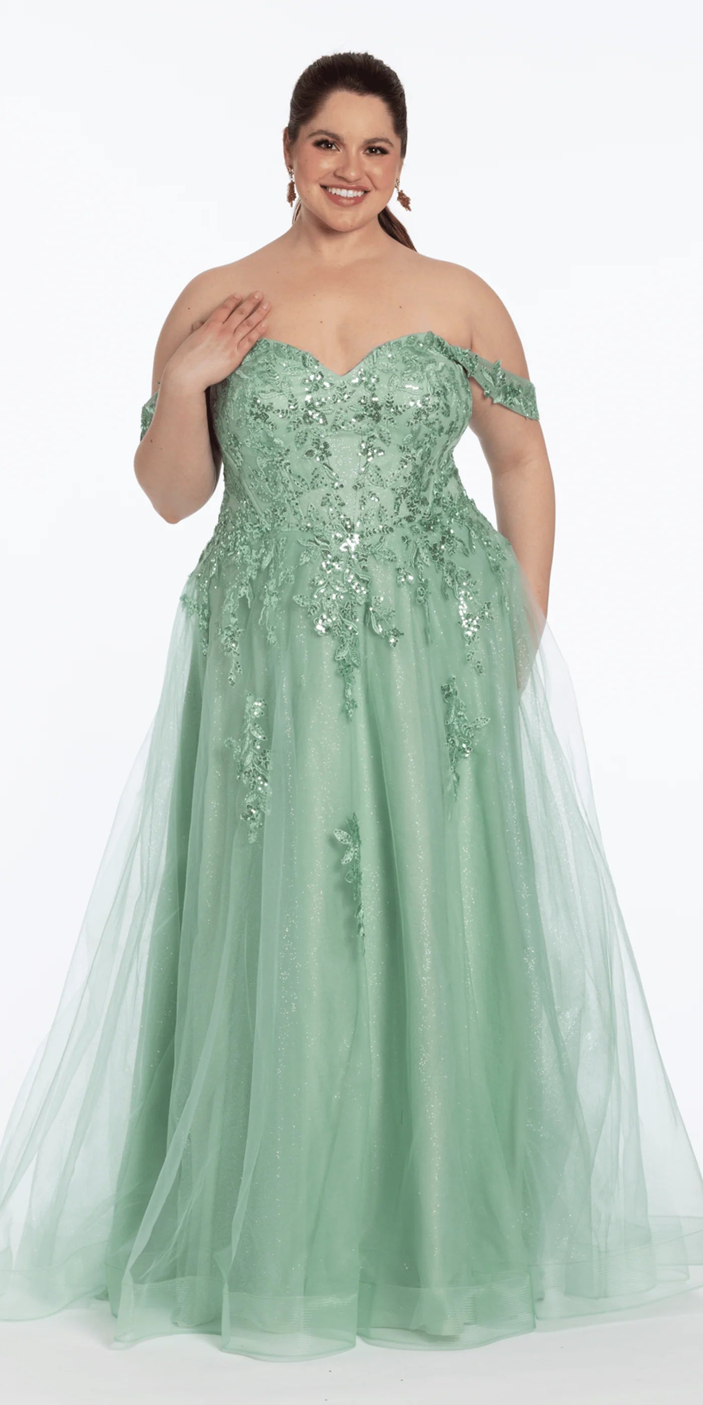 Glamorous Glitter Tulle Ball Gown Sweetheart Neck Spaghetti Strap Lace-Up Back Floor-Length Prom Dress with Beaded Bust for Formal Events