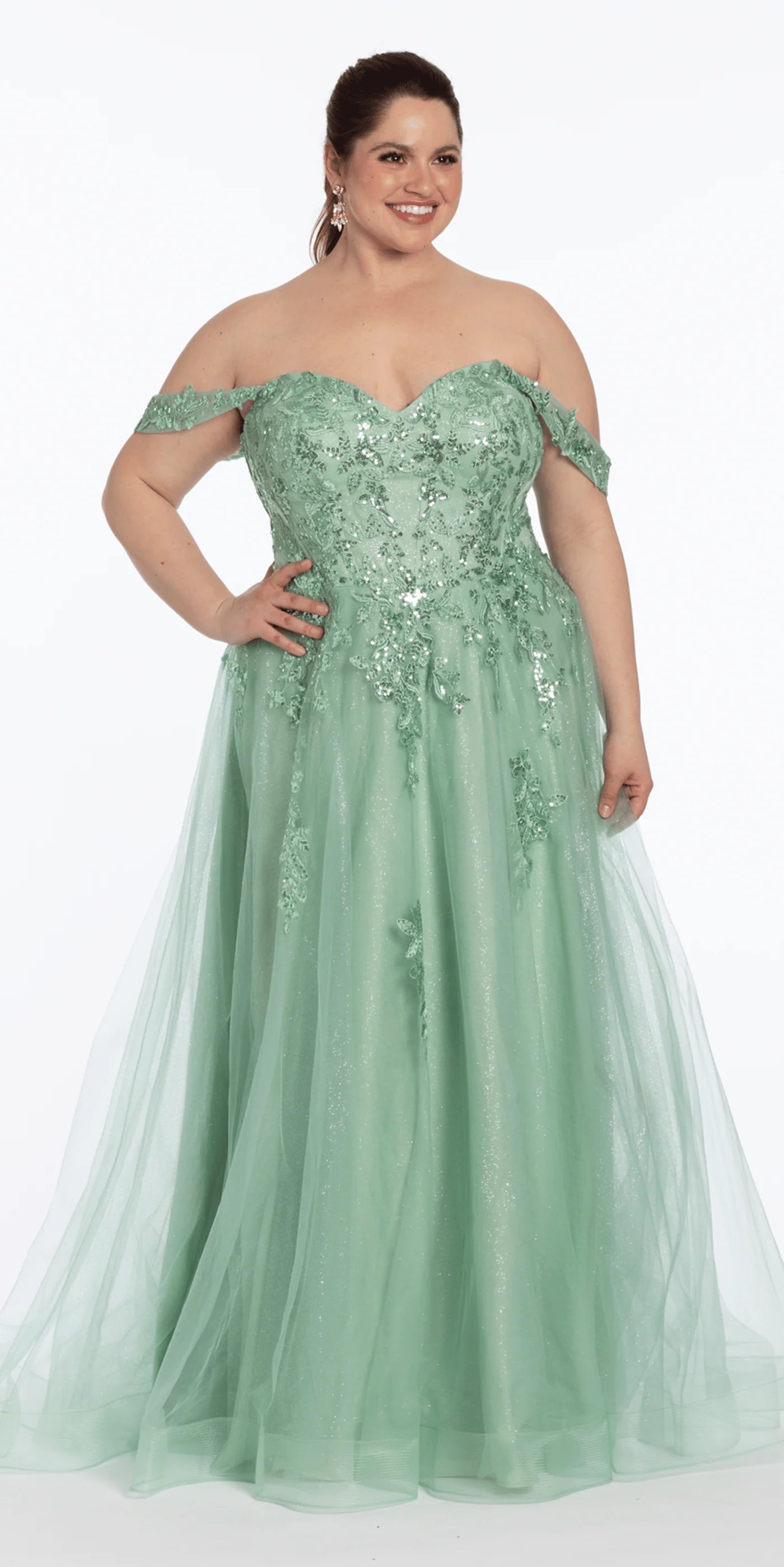 Glamorous Glitter Tulle Ball Gown Sweetheart Neck Spaghetti Strap Lace-Up Back Floor-Length Prom Dress with Beaded Bust for Formal Events