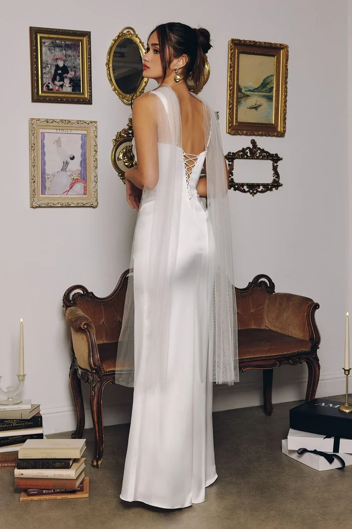 Glamorous Satin Mermaid Square Neck Ruched Waist Lace-Up Back Floor-Length Prom Dress for Formal Events