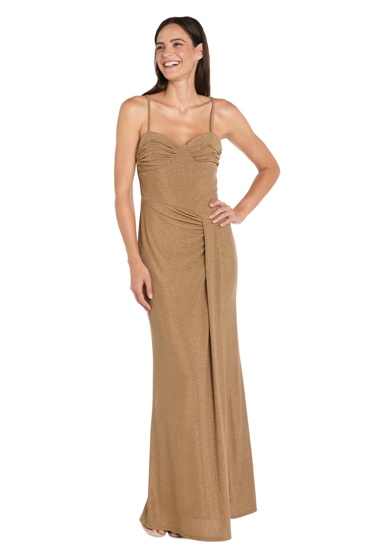 Glamorous Shimmer Mermaid Sweetheart Spaghetti Straps Low Back Floor Length Evening Dress