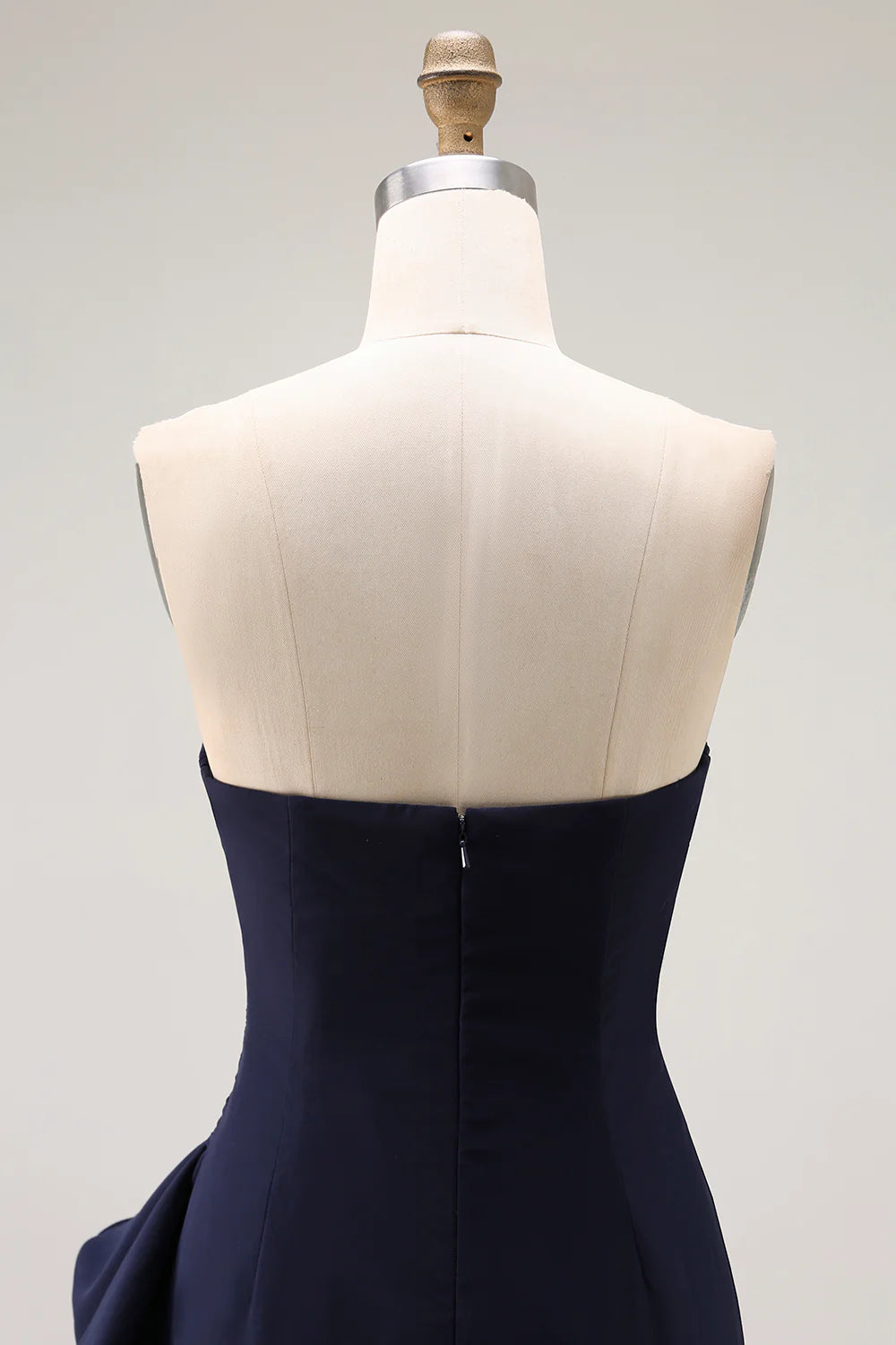 Glamorous Strapless Evening Dress with Ruched Bodice and Cascading Ruffle Slit