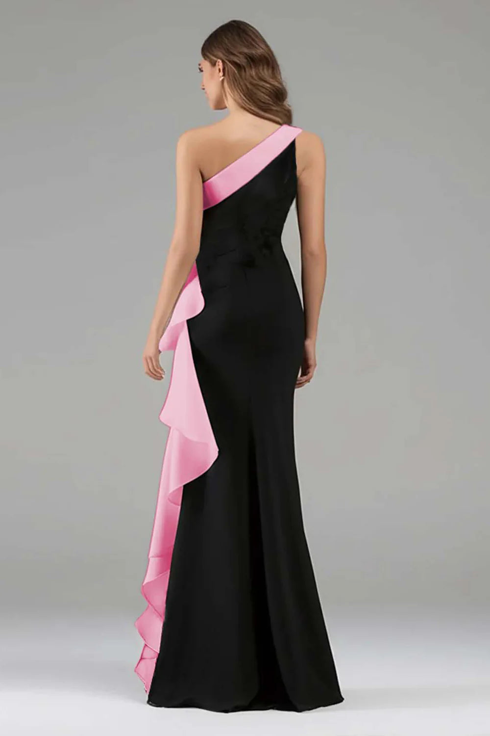 Glamorous Velvet Mermaid One-Shoulder Sleeveless Zipper Back Floor-Length Evening Dress
