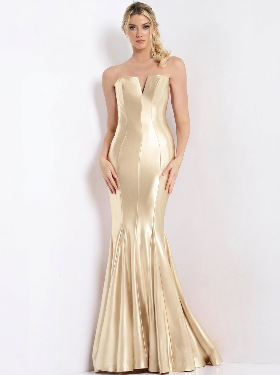 Glamorous Satin Mermaid Sweetheart Sleeveless Strapless Back Floor-Length Evening Dresses