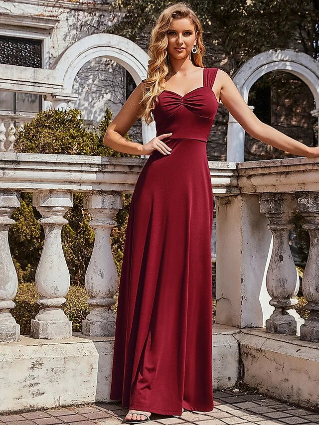 Graceful Chiffon A-Line Sweetheart Cap Sleeve V-Back Floor-Length Bridesmaid Dresses