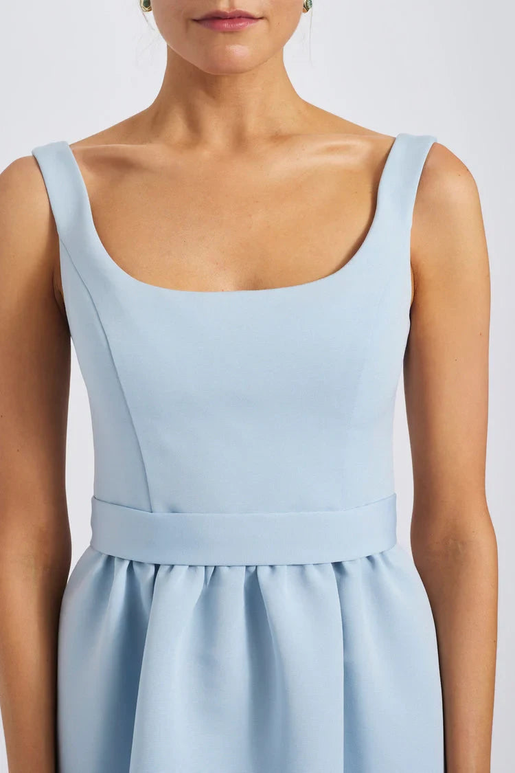 Graceful Satin A-Line Scoop Neck Sleeveless Low V-back with Bow Floor-length Bridesmaid Dresses