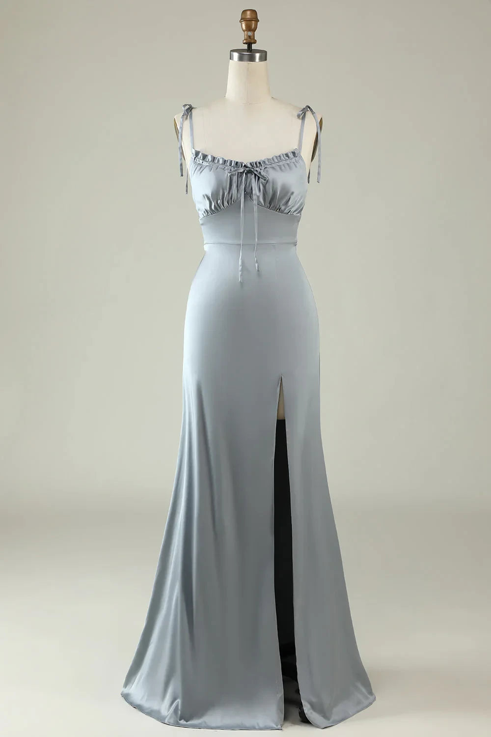 Graceful Satin A-Line Sweetheart Spaghetti Straps Zipper Back Floor-Length Bridesmaid Dresses