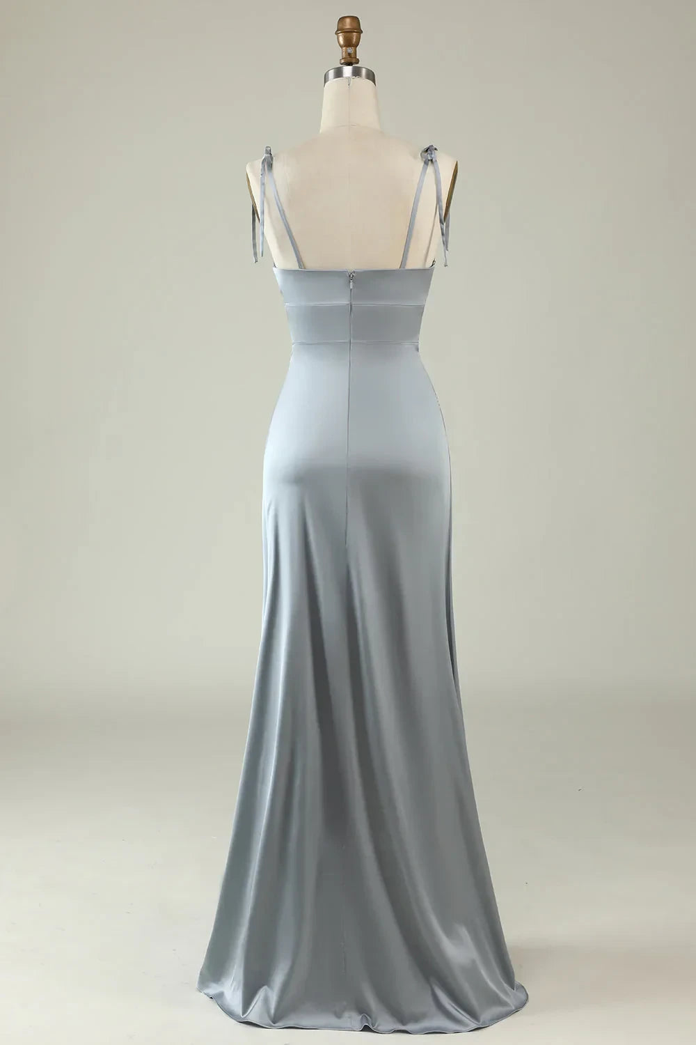 Graceful Satin A-Line Sweetheart Spaghetti Straps Zipper Back Floor-Length Bridesmaid Dresses