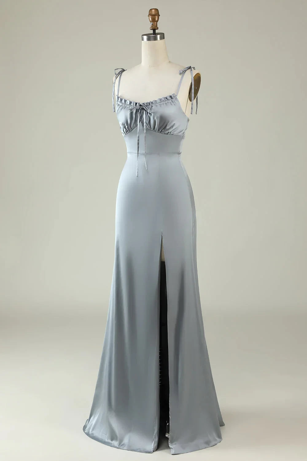 Graceful Satin A-Line Sweetheart Spaghetti Straps Zipper Back Floor-Length Bridesmaid Dresses