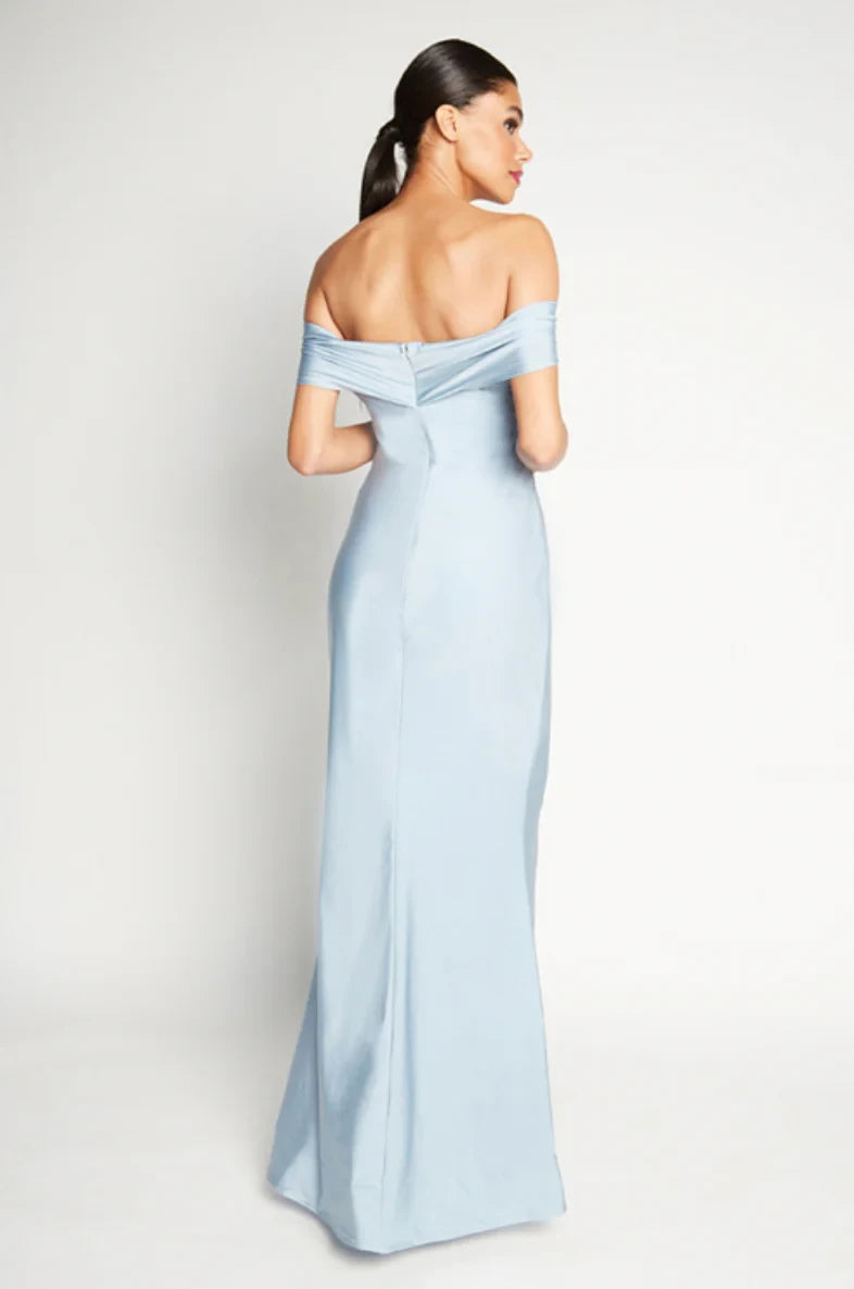 Graceful Satin Mermaid Off-the-Shoulder Zipper Back Floor-Length Bridesmaid Dresses