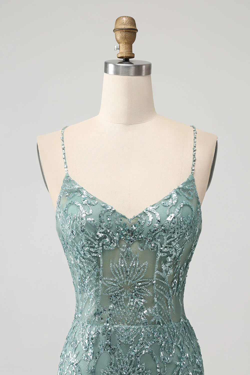 Green Bodycon Beaded Backless Short Homecoming Dress with Criss Cross Back