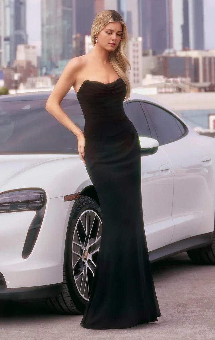 Haven Gown - Chiffon Fitted Long Strapless Dress