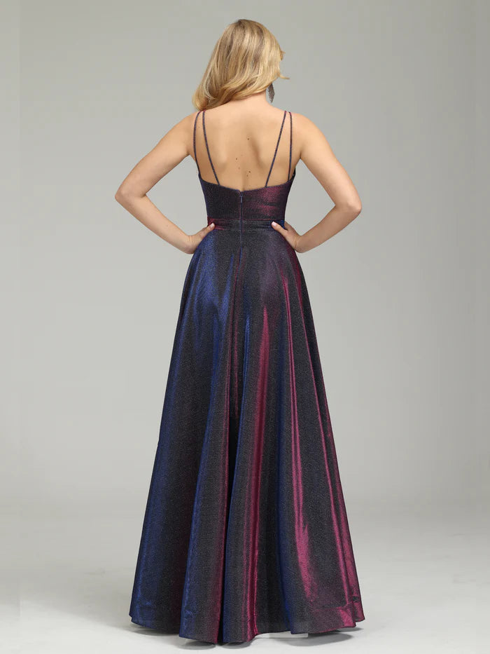 Iridescent V-neck Backless Unique Design Full Of Charm Party Dresses