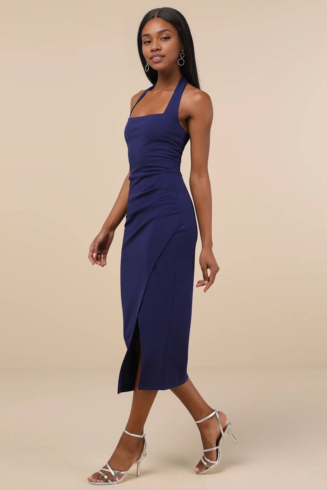 LANQI elegant and sexy stretch crepe knitted pleated slim waist tight skirt Homecoming Dresses