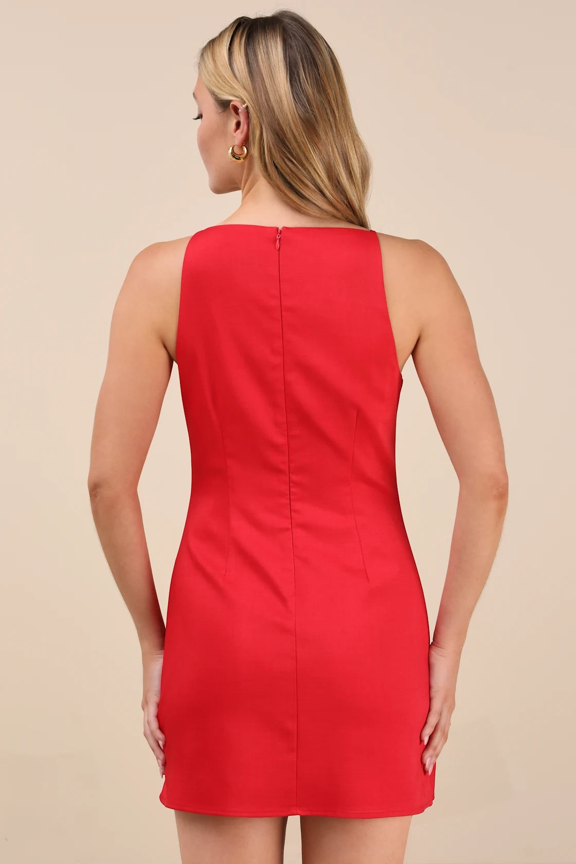 LANQI elegant sleeveless waist cinching corset apron style collar crepe woven Homecoming Dresses