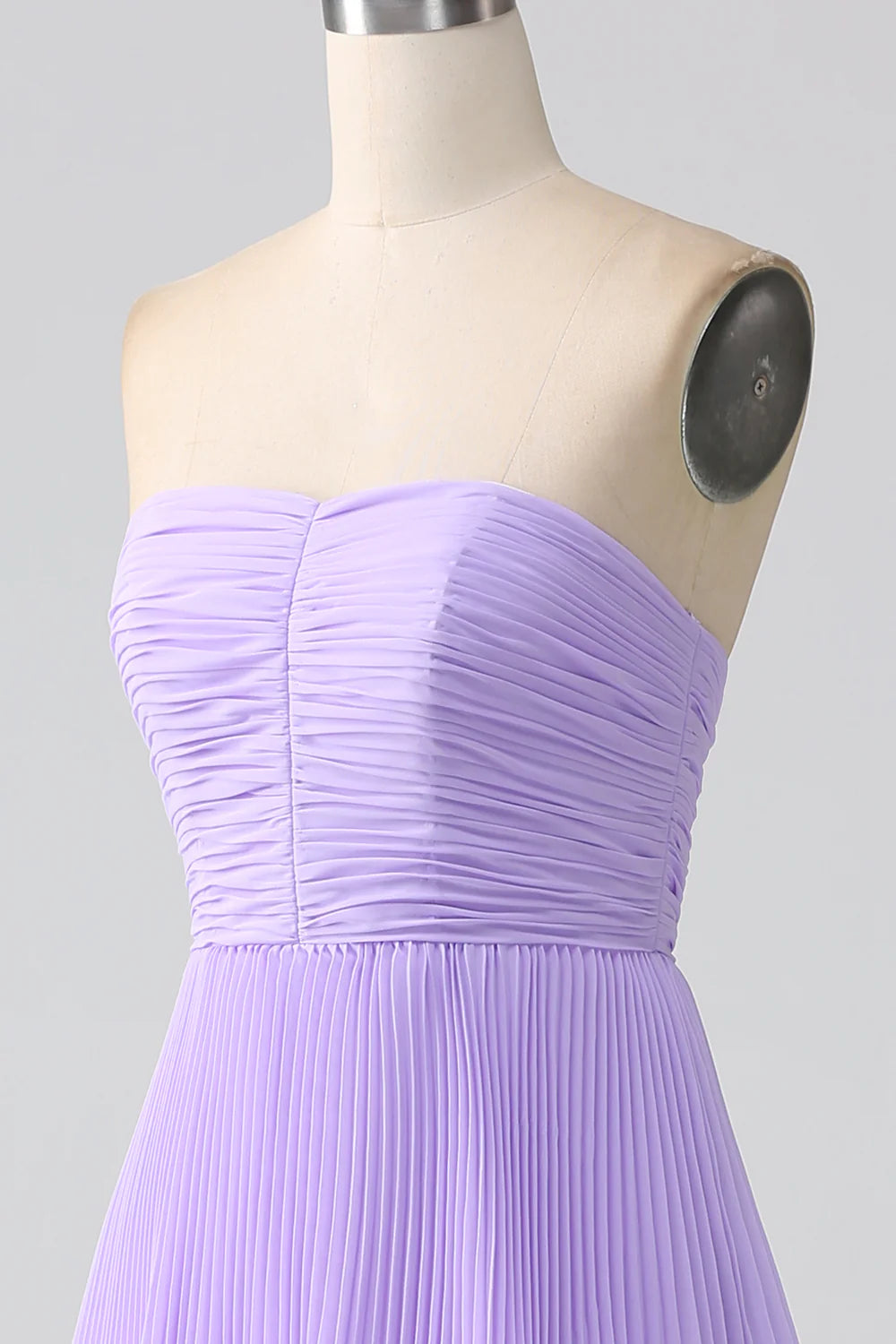 Lilac A-Line Sweetheart Tiered Chiffon Floor Length Dress