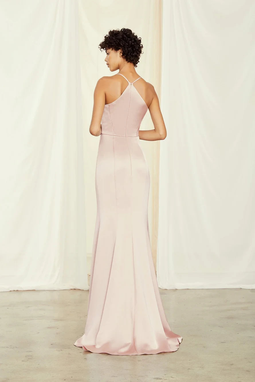 Luminous Satin Sheath Sweetheart Neckline Racerback Floor-Length Bridesmaid Dresses with Spaghetti Straps