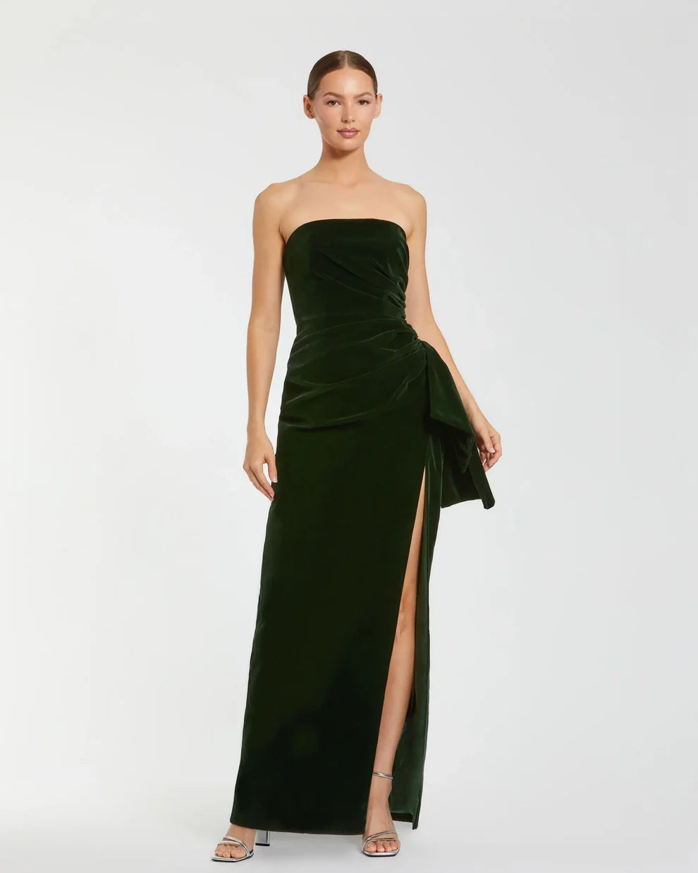 Luxurious Form-Fitting Mermaid Strapless Sweetheart Sleeveless Ruched Back Maxi Formal Evening Dress