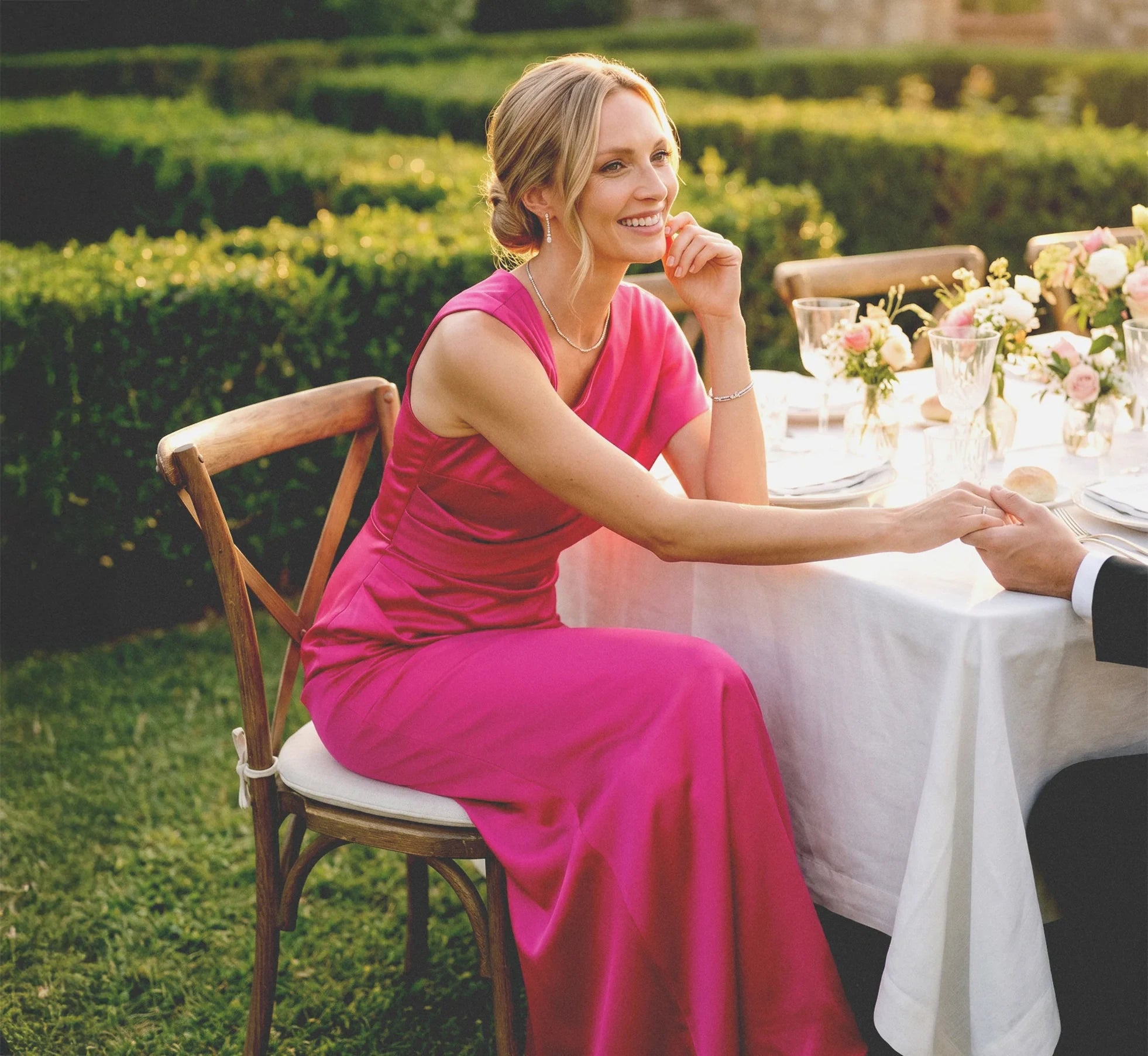Luxurious Satin Sheath Asymmetric One-Shoulder Sleeveless Open Back Floor-Length Mother of the Bride Dresses
