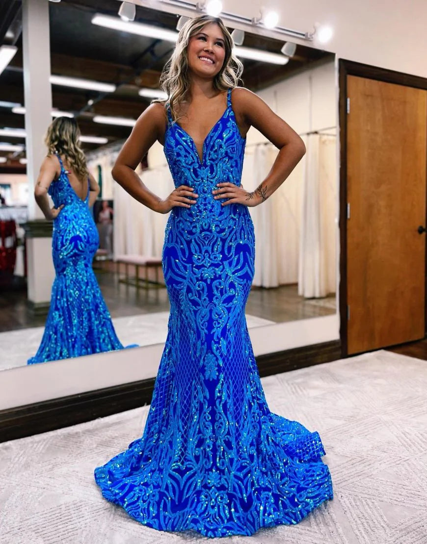 Mermaid V-Neck Gorgeous Patterns Full Of Charm Prom Dress