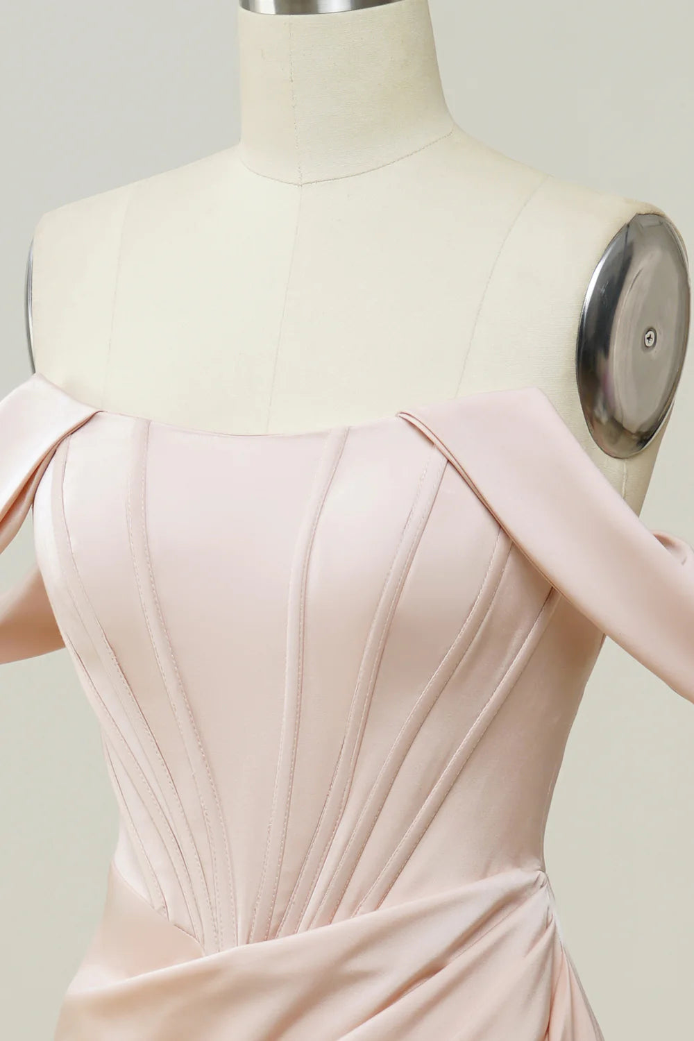 Off-the-Shoulder Blush Slit Full Of Charm Gown