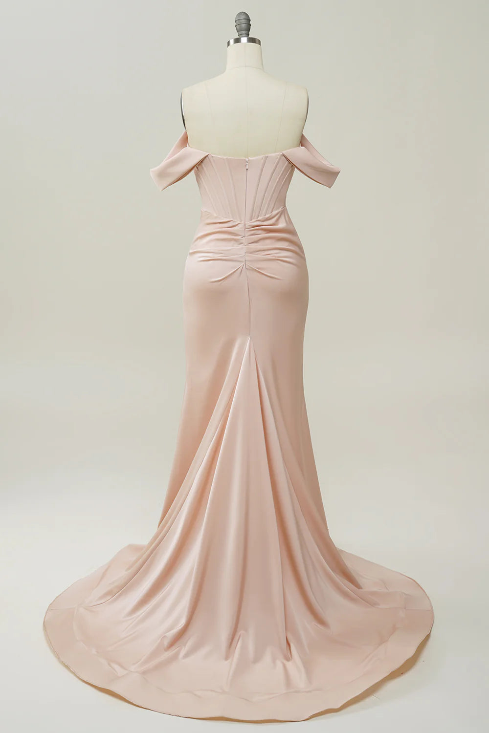 Off-the-Shoulder Blush Slit Full Of Charm Gown