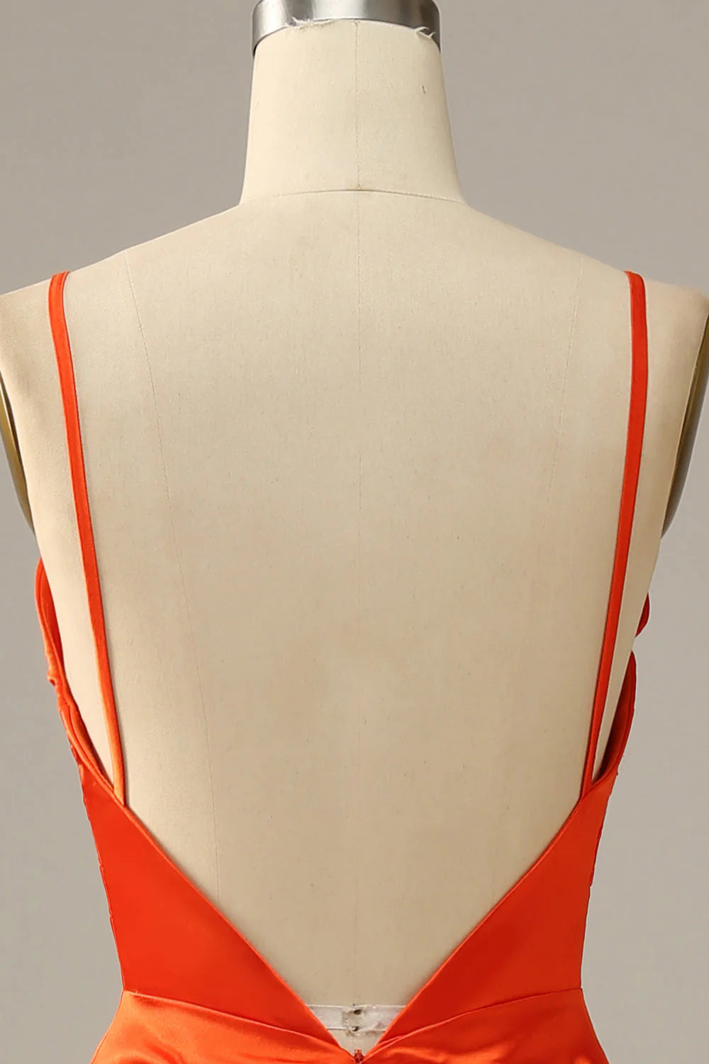 Orange Spaghetti Straps Mermaid Full Of Charm Prom Dress