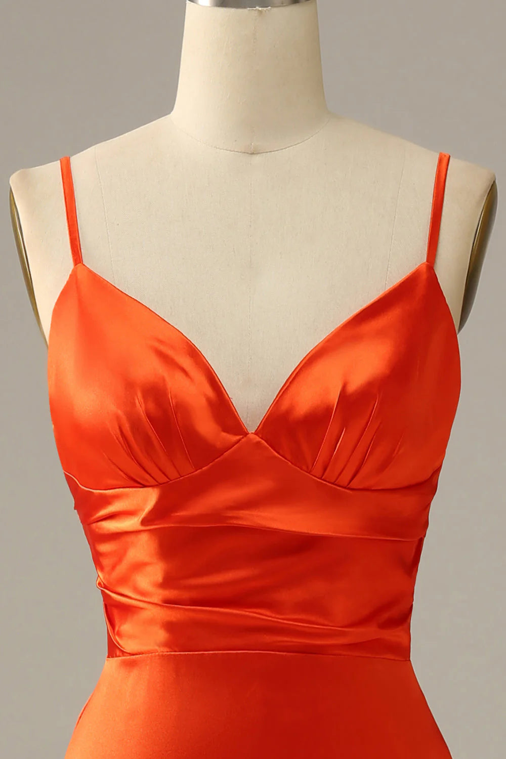 Orange Spaghetti Straps Mermaid Full Of Charm Prom Dress