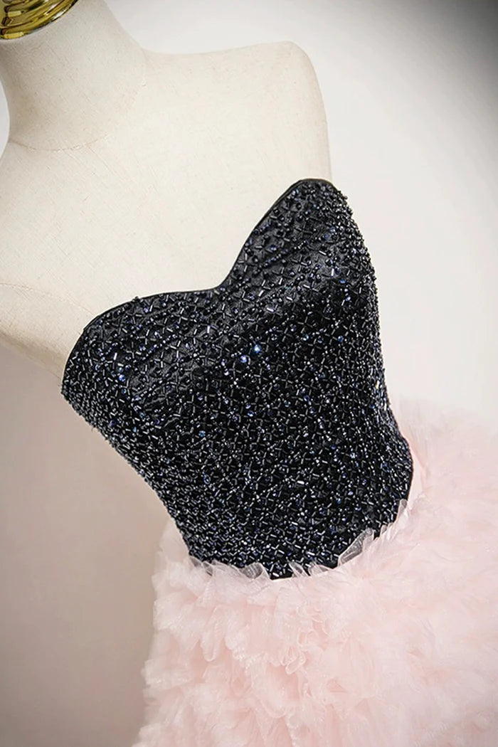 Pink Tulle Floor Length Prom Dress, Beautiful Off the Shoulder Party Dress