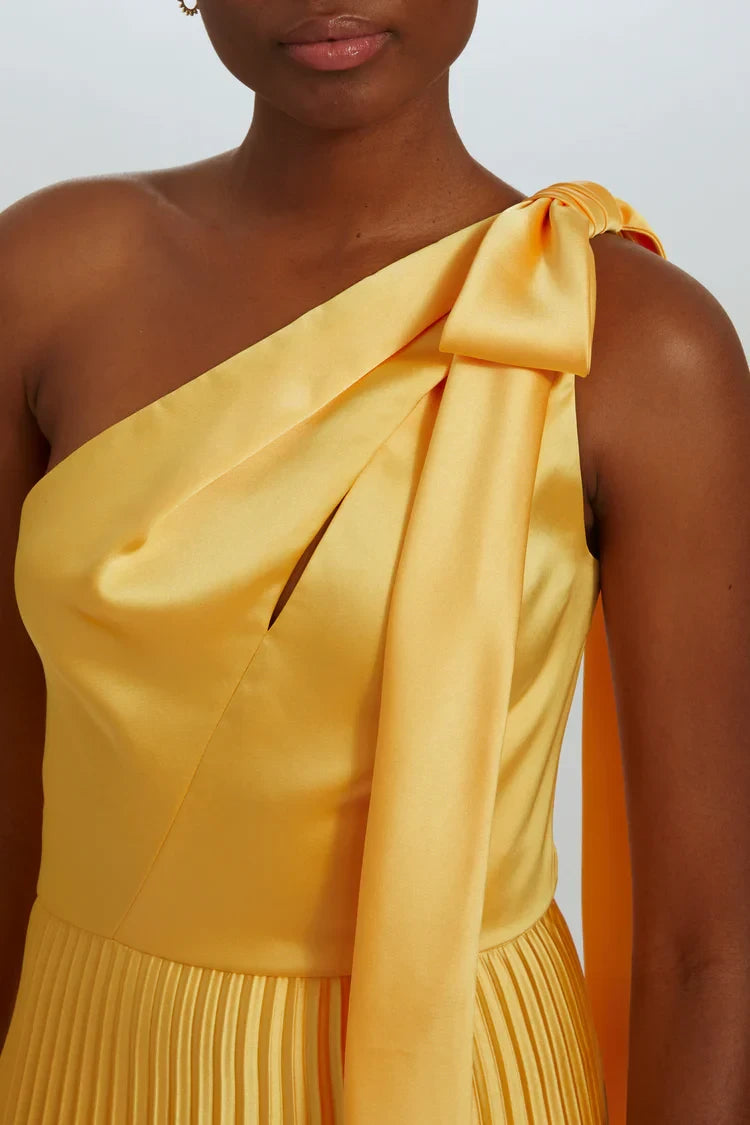Radiant Satin A-Line One-Shoulder Sleeveless Zipper Back Floor-Length Evening Dresses