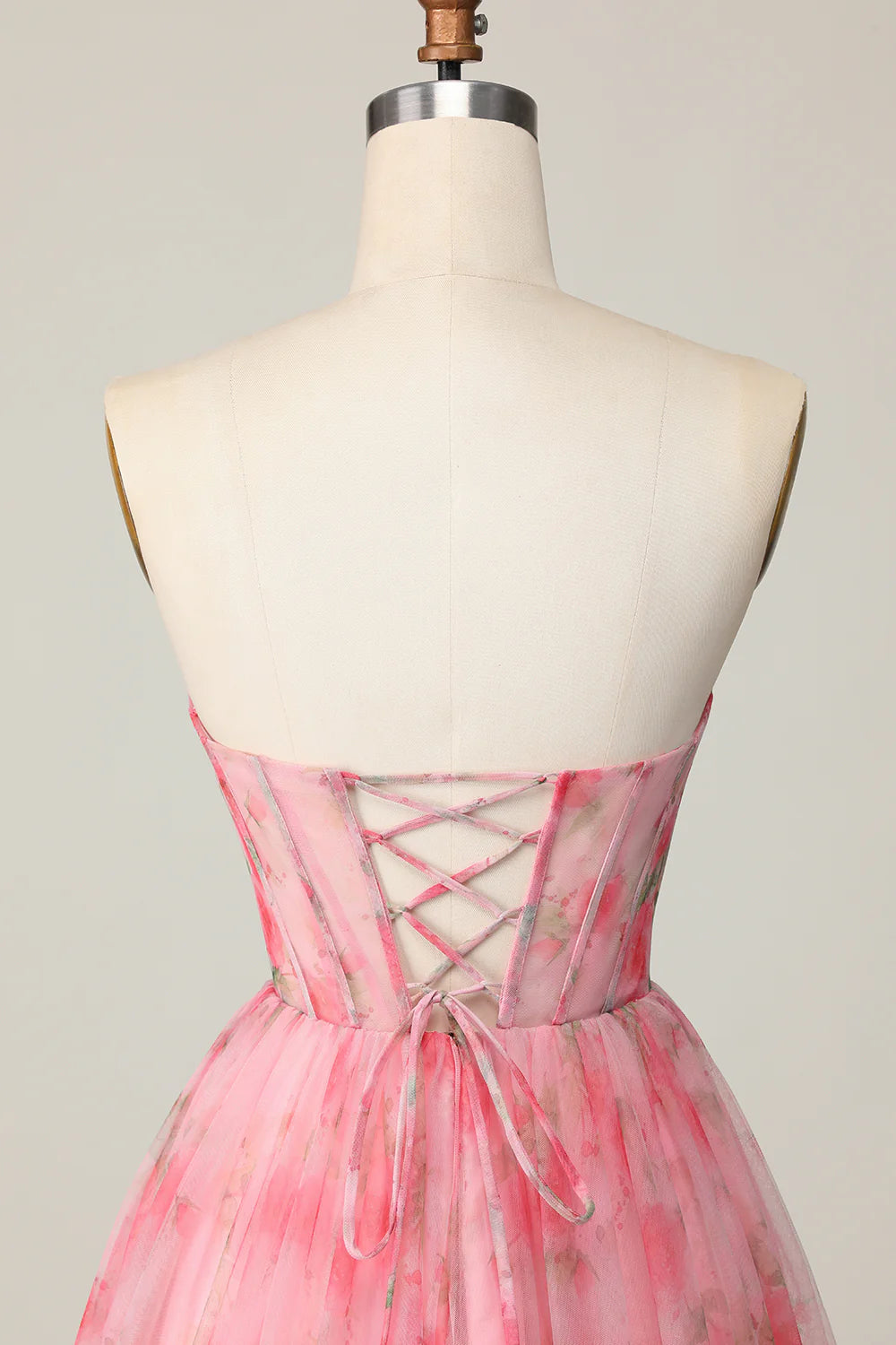 Red Floral Corset Sweetheart Short Homecoming Dress with Ruffles