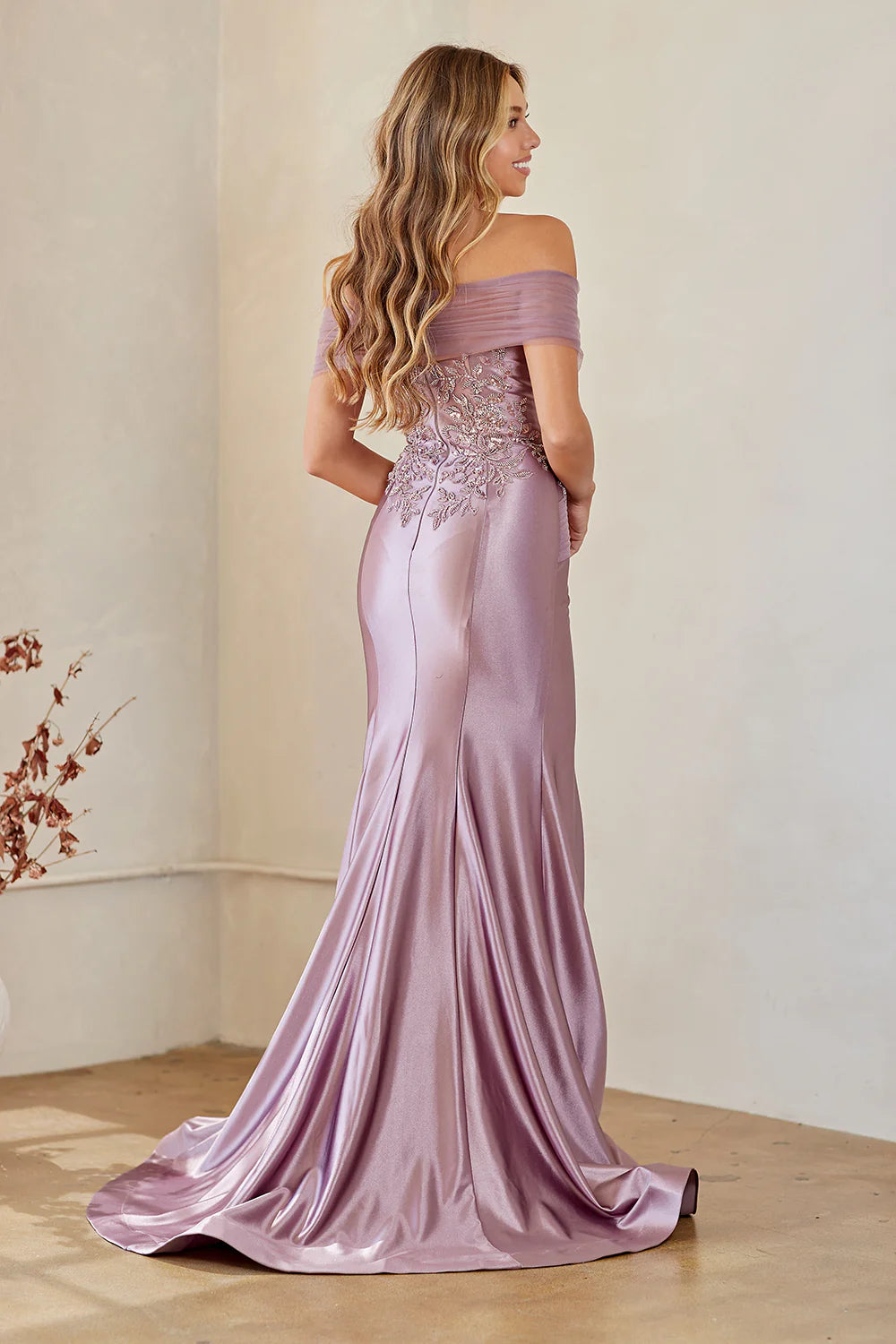 Romantic Mermaid Off The Shoulder Sweetheart Neck Embellished Floor Length Evening Dress