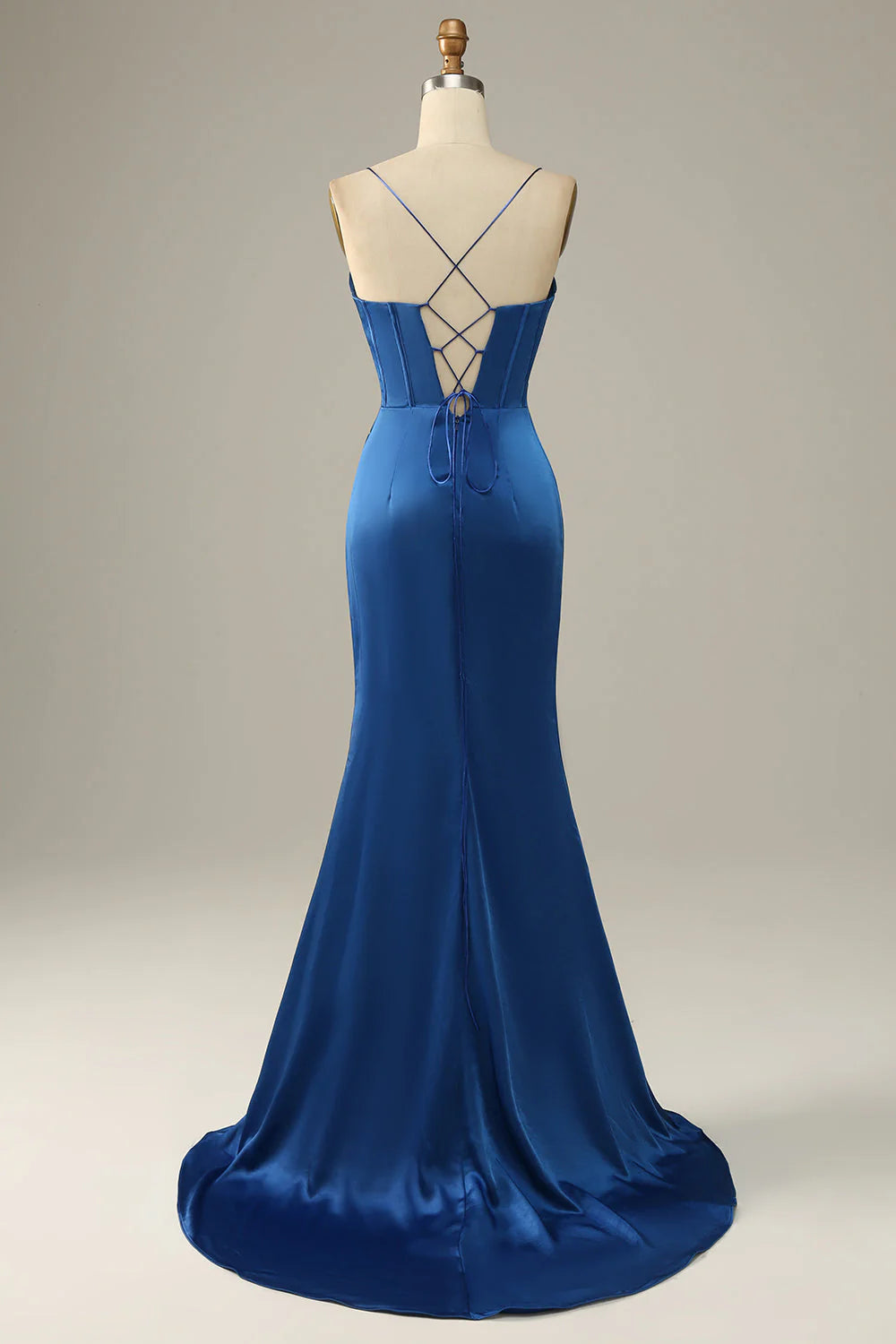 Royal Blue Spaghetti Straps Mermaid Full Of Charm Prom Dress