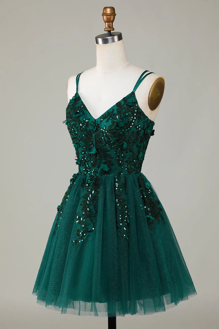 Emerald Green V-Neck A-Line Retract Your Waist Homecoming Dresses