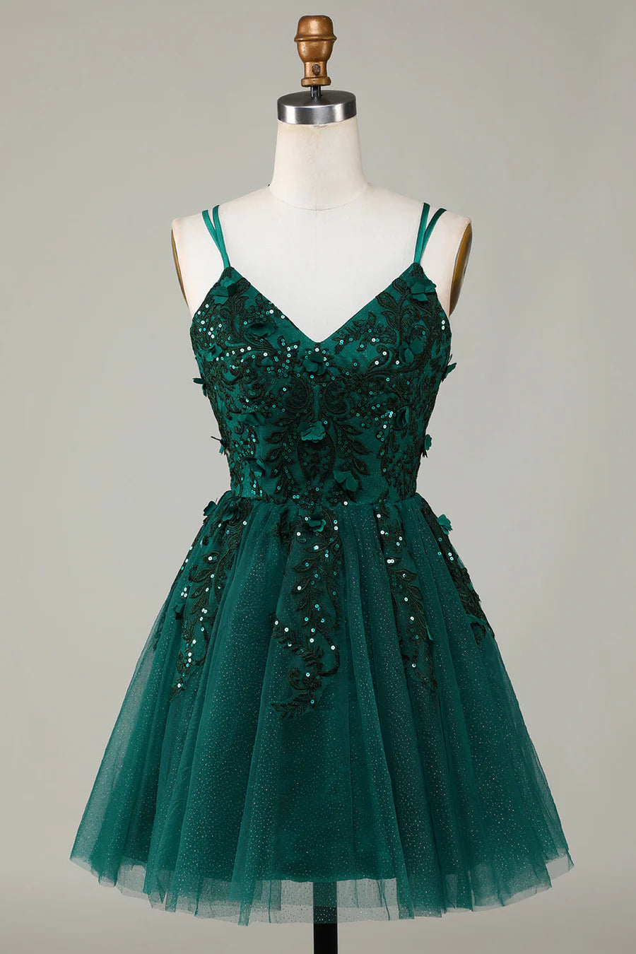 Emerald Green V-Neck A-Line Retract Your Waist Homecoming Dresses