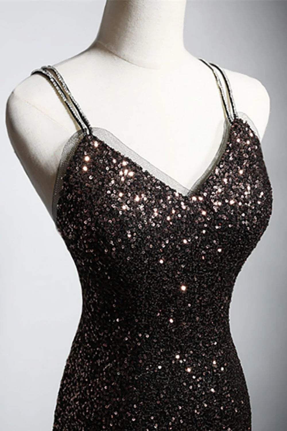 Sexy Mermaid Spaghetti Straps Open Back Long Prom Dress