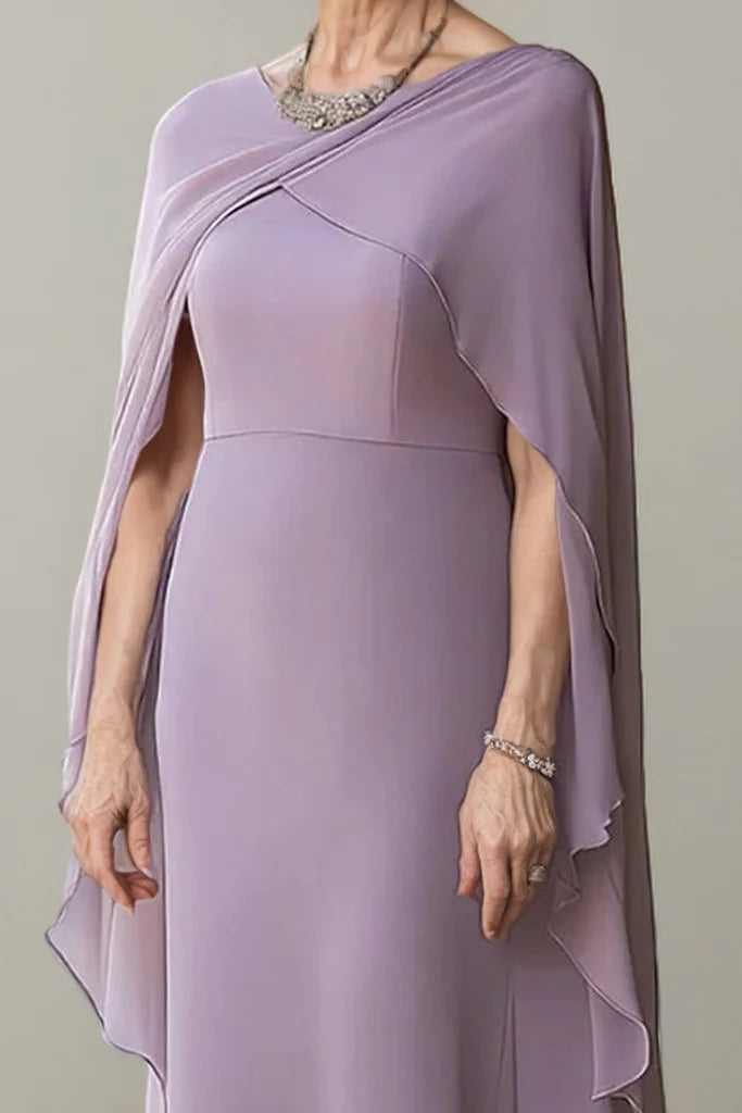 Sheath Chiffon Lilac Full Of Charm Mother of the Bride Dress