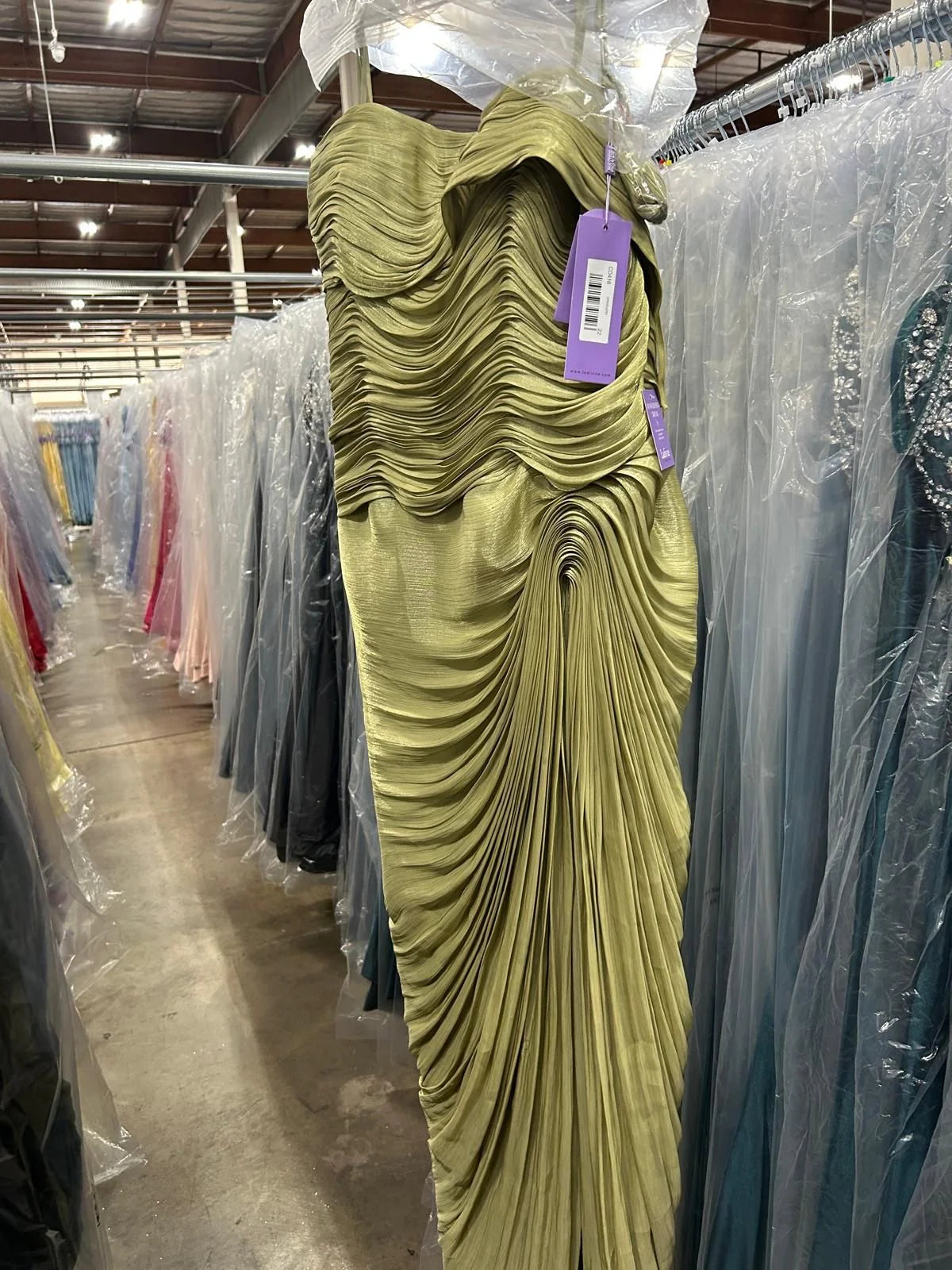 Shimmering Fitted Off The Shoulder Strapless Lace-Up Back Floor Length Evening Dress