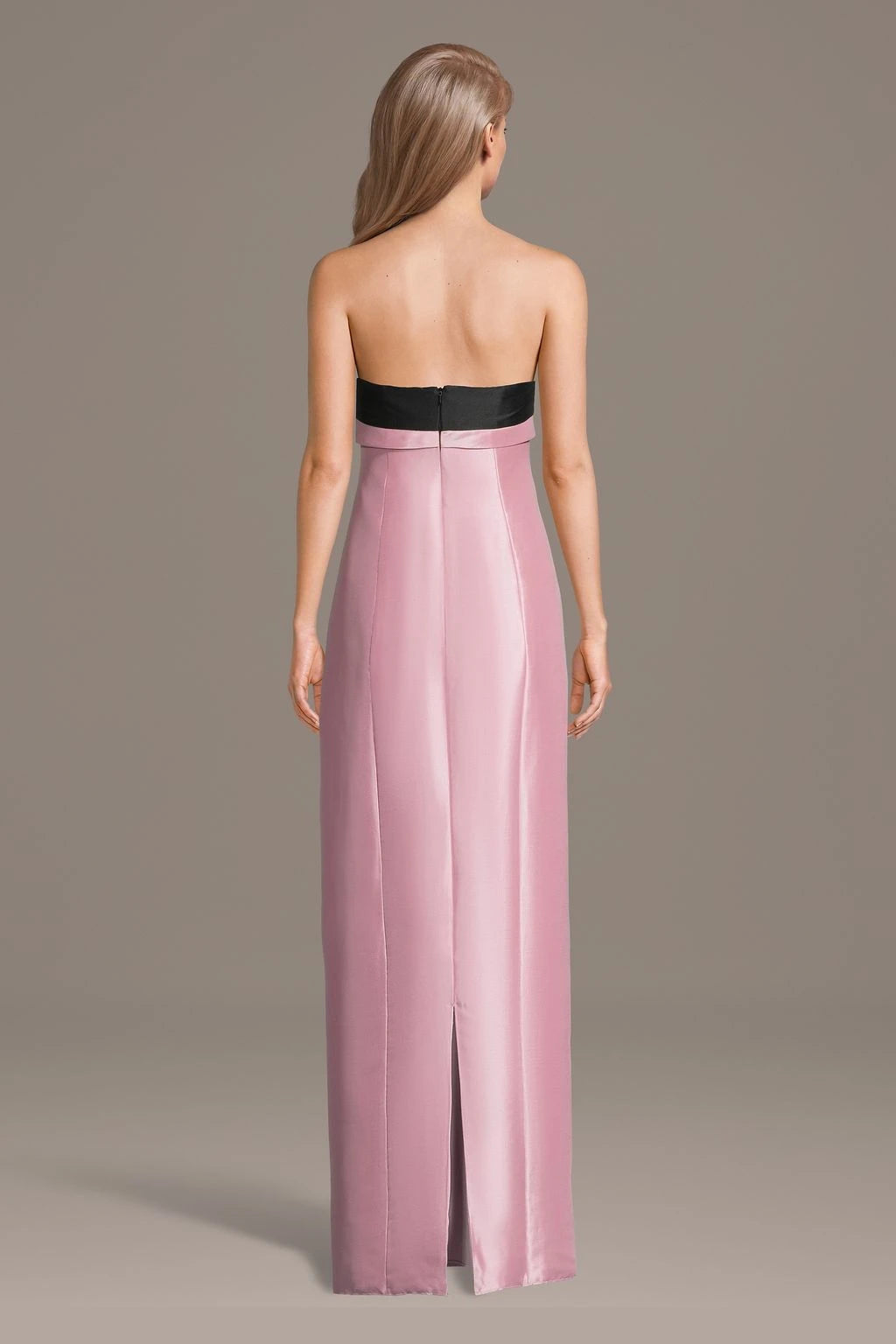 Simple Satin Sheath Strapless Sleeveless Straight Back Floor-Length Prom Dresses