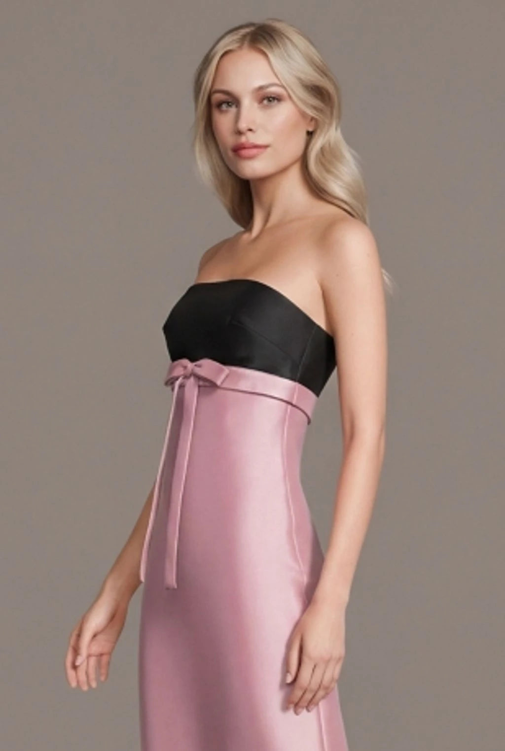 Simple Satin Sheath Strapless Sleeveless Straight Back Floor-Length Prom Dresses