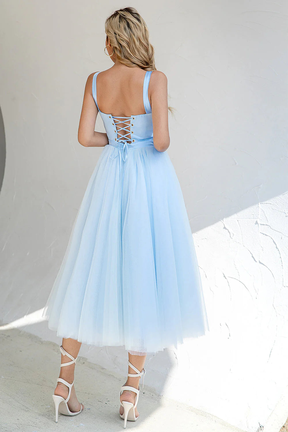 Sky Blue Tulle Full Of Charm Homecoming Dresses