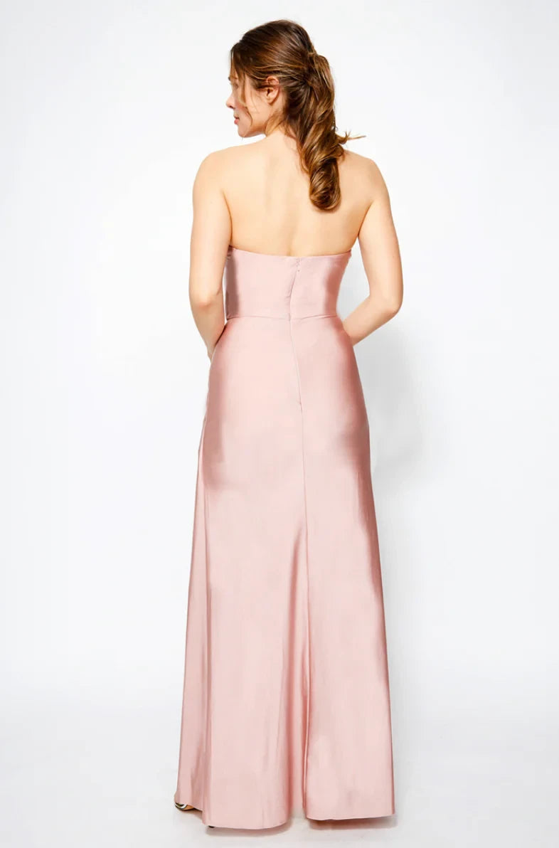 Sophisticated Satin Sheath Sweetheart Sleeveless Zipper Back Floor-length Bridesmaid Dresses