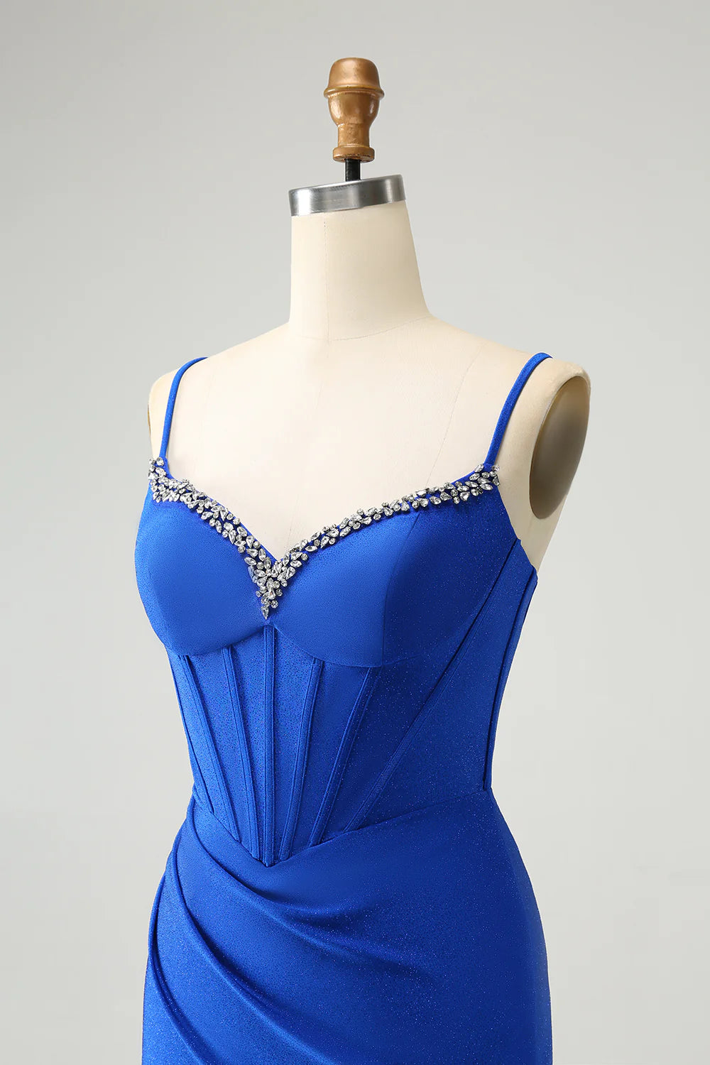 Sparkly Corset Royal Blue Tight Short Homecoming Dress with Beadings