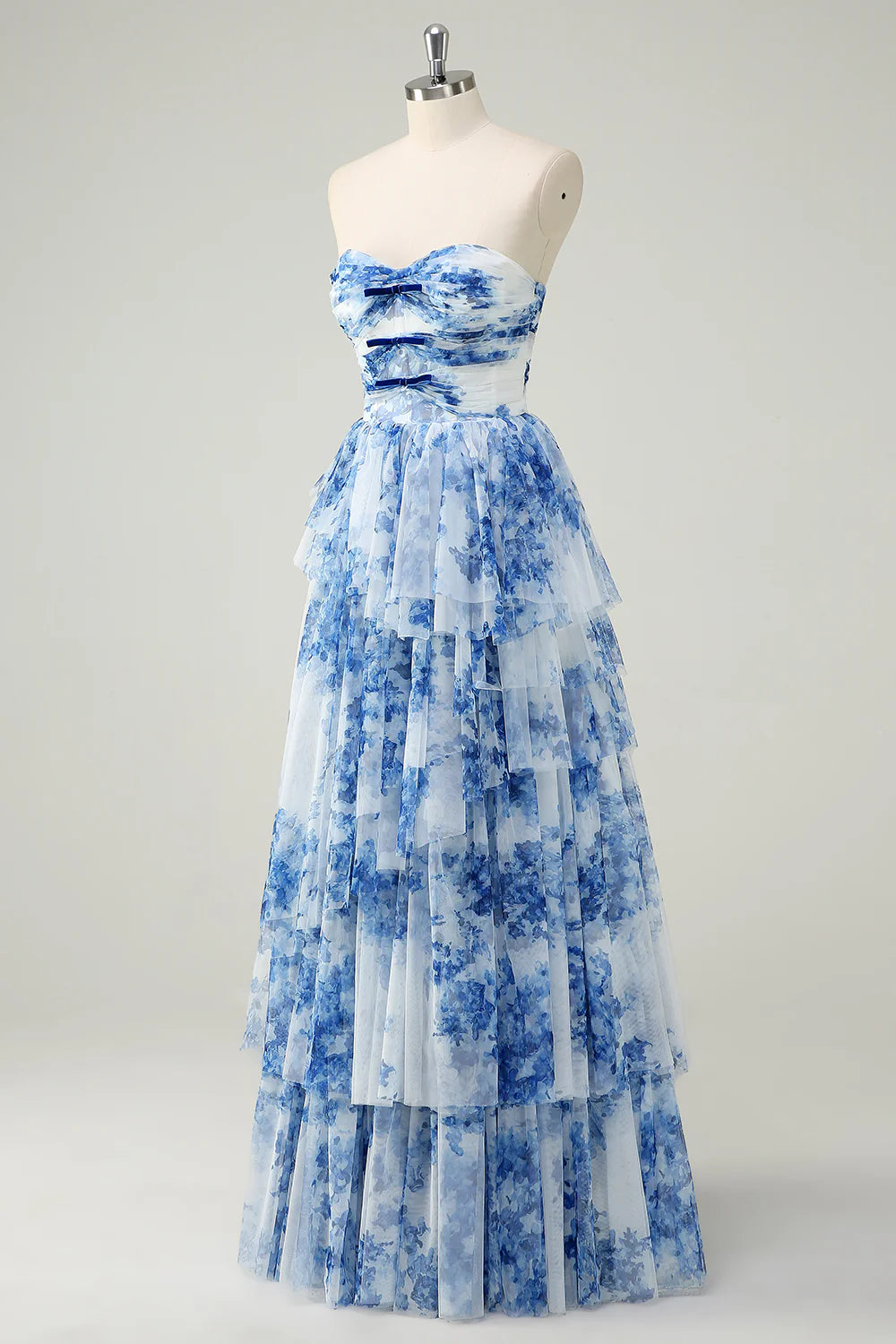 Sparkly Cute Ball Gown Sweetheart Brocade Corset Satin Long Blue Prom Dress