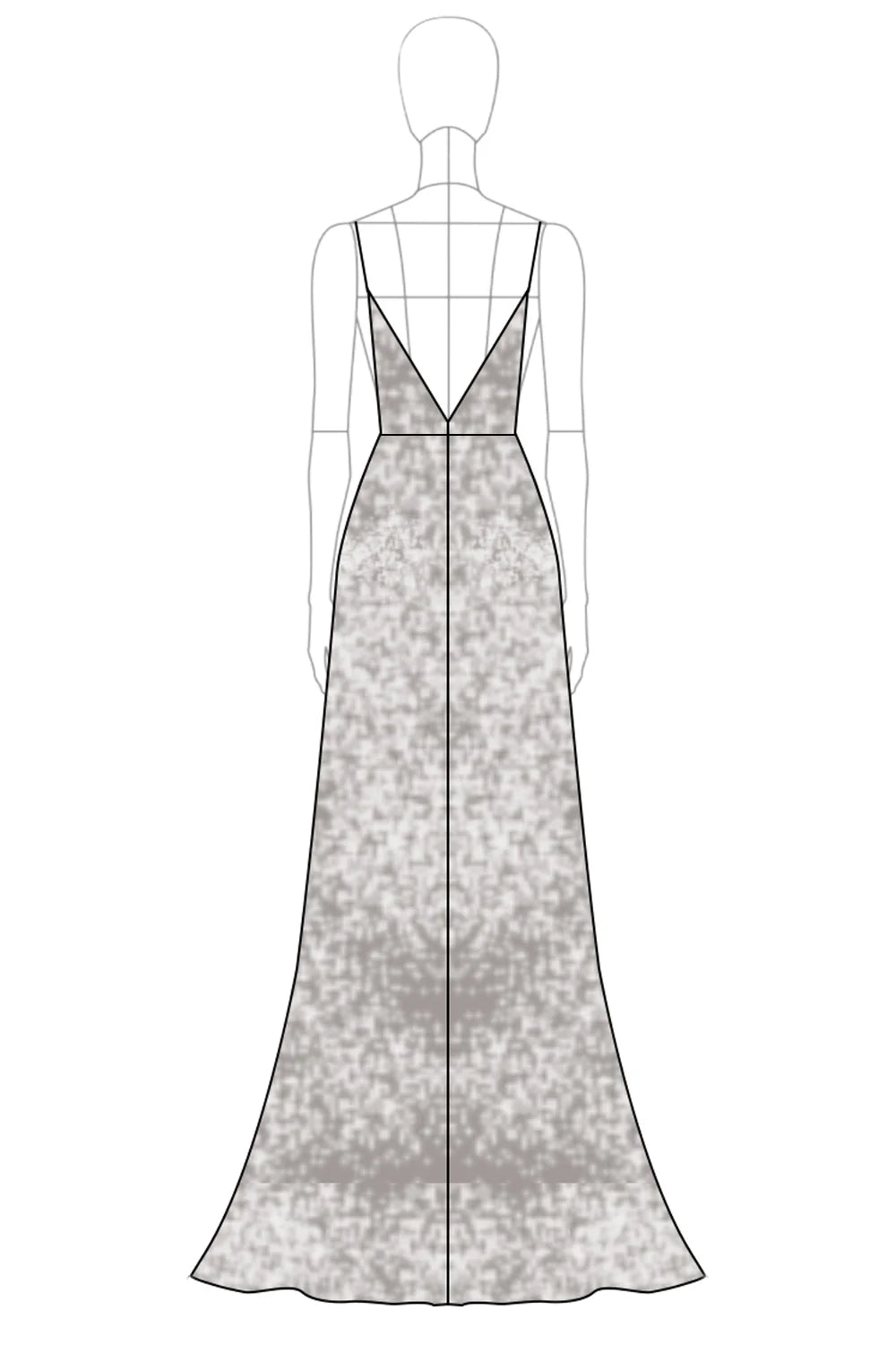 Sparkly V Neck Silver Sequined A Line Formal Dress